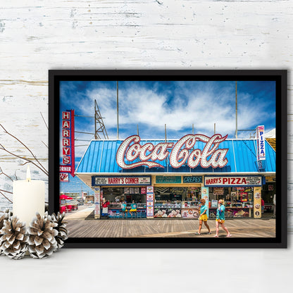 New Jersey The Jersey Shore Wildwoods Wildwoods Beach Boardwalk, Framed Cavas Print, Floating Frame