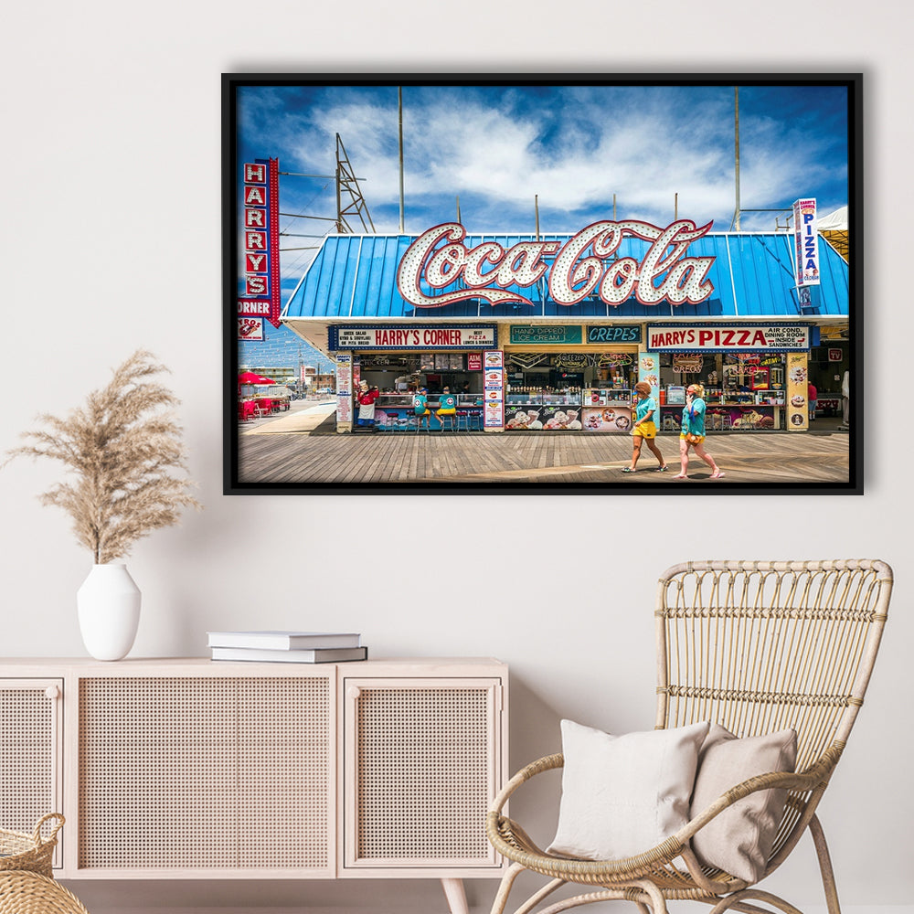 New Jersey The Jersey Shore Wildwoods Wildwoods Beach Boardwalk, Framed Cavas Print, Floating Frame