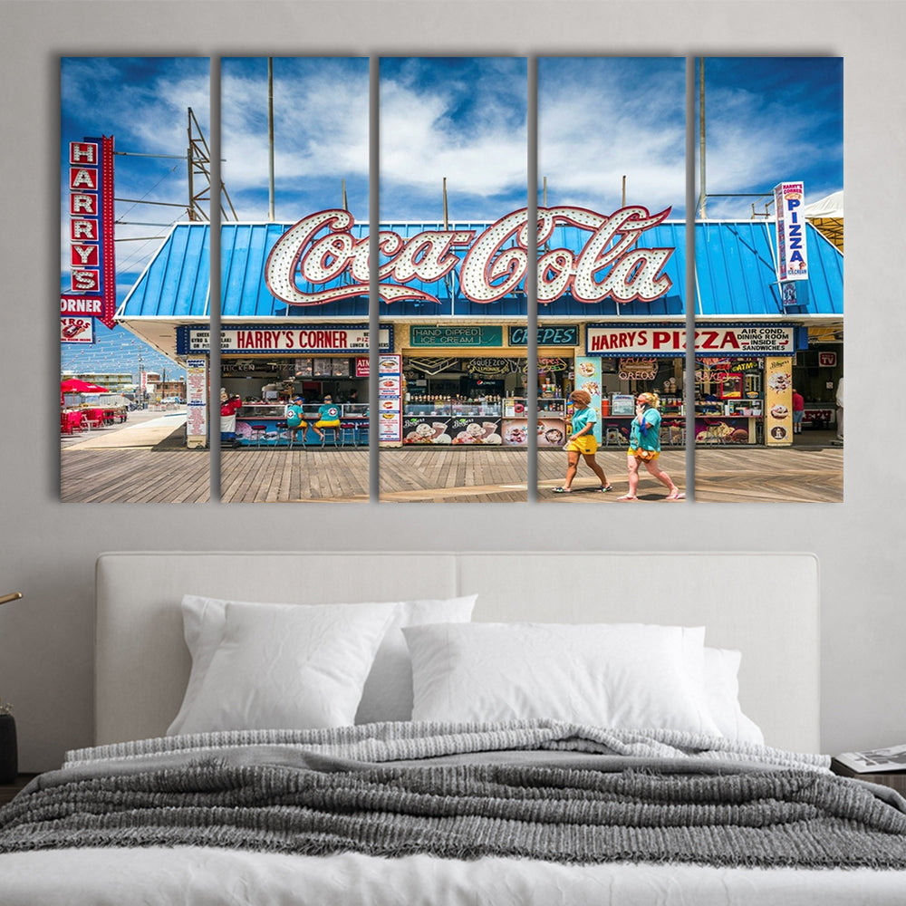 New Jersey The Jersey Shore Wildwoods Wildwoods Beach Boardwalk, 5 Piece B Extra Large Cavas Print Wall Art Decor