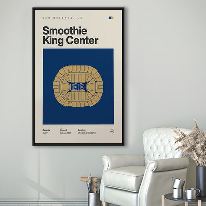 New Orleans Pelicans Stadium Print, Smoothie King Center Print, Man Cave Gift, Floating Framed Canvas Print Wall Art