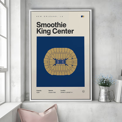 New Orleans Pelicans Stadium Print, Smoothie King Center Print, Man Cave Gift, Floating Framed Canvas Print Wall Art
