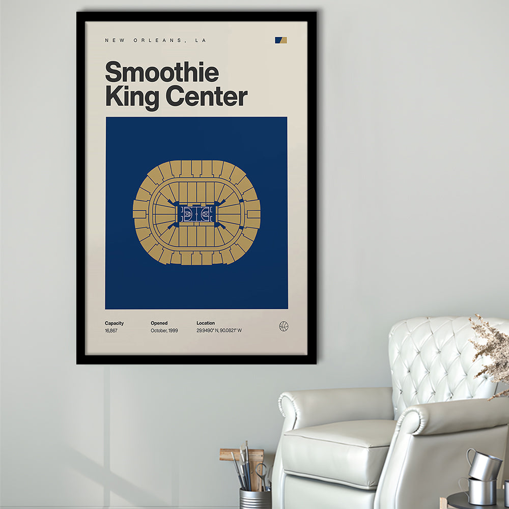 New Orleans Pelicans Stadium Print, Smoothie King Center Print, Gifts for him, Sport Art, Framed Art Print Wall Decor