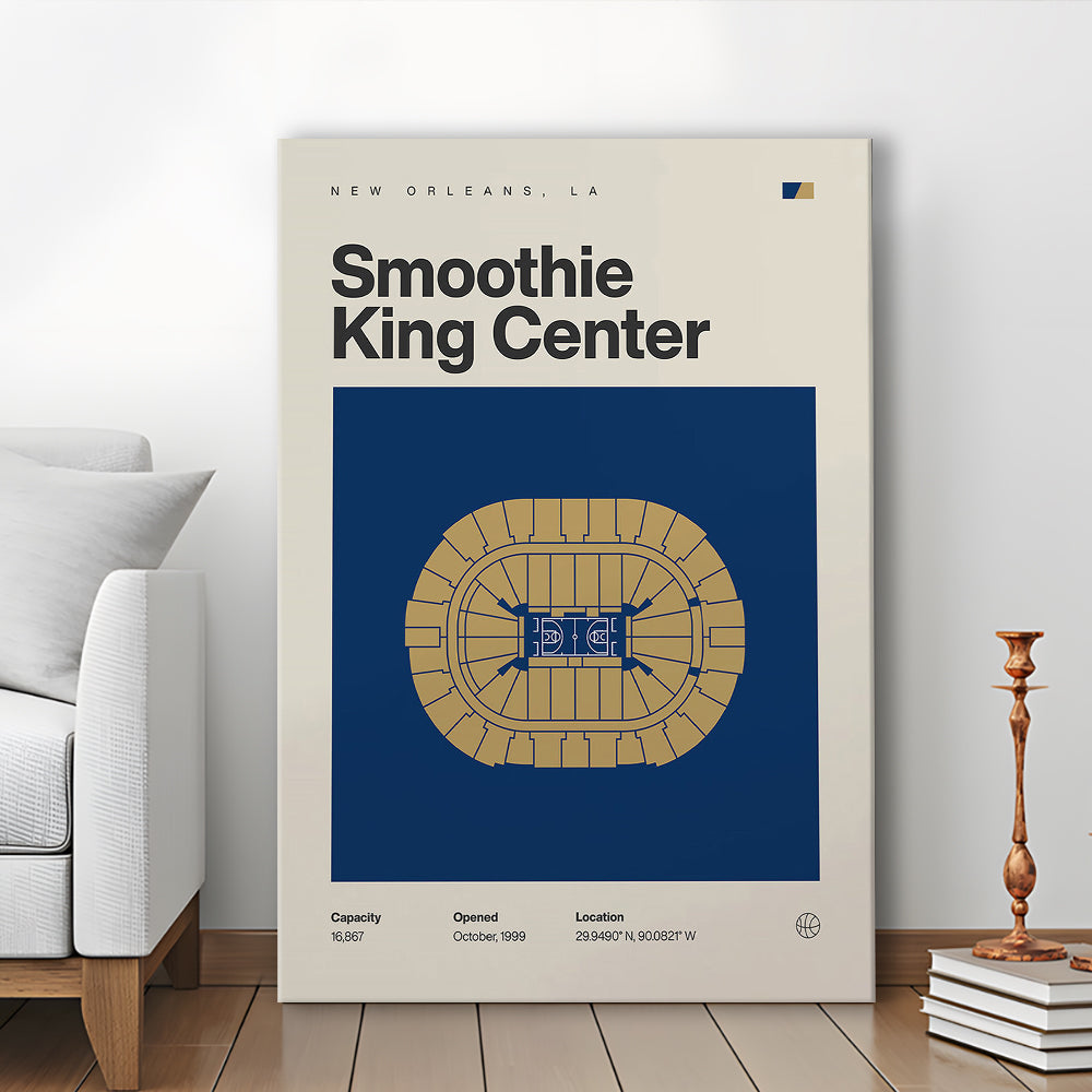 New Orleans Pelicans Stadium Print, Smoothie King Center Print, Fan Gifts, Sport Art, Canvas Print Wall Art