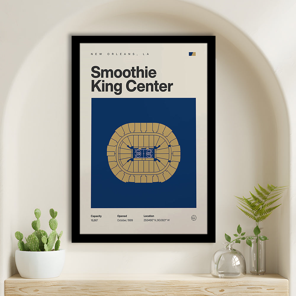 New Orleans Pelicans Stadium Print, Smoothie King Center Print, Gifts for him, Sport Art, Framed Art Print Wall Decor