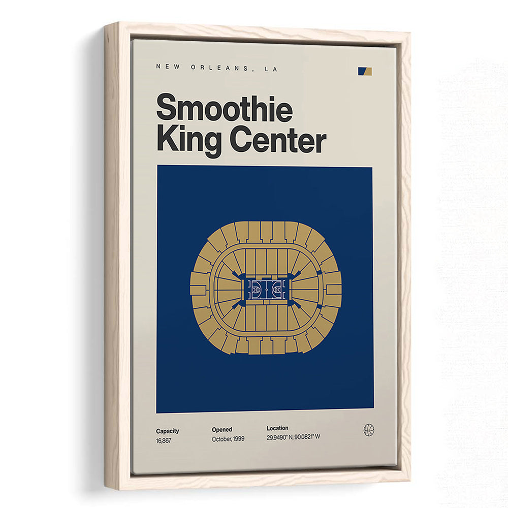 New Orleans Pelicans Stadium Print, Smoothie King Center Print, Man Cave Gift, Floating Framed Canvas Print Wall Art