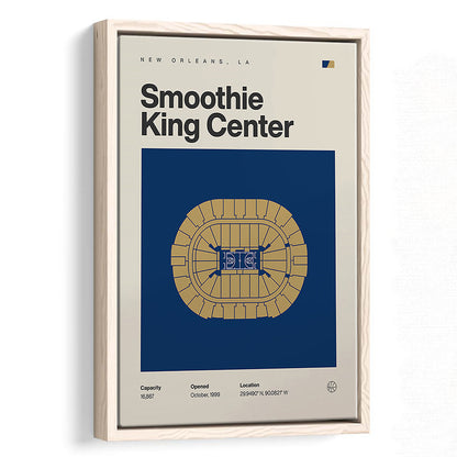 New Orleans Pelicans Stadium Print, Smoothie King Center Print, Man Cave Gift, Floating Framed Canvas Print Wall Art