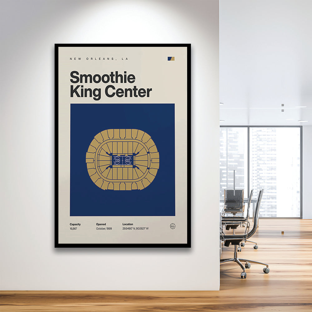 New Orleans Pelicans Stadium Print, Smoothie King Center Print, Gifts for him, Sport Art, Framed Art Print Wall Decor