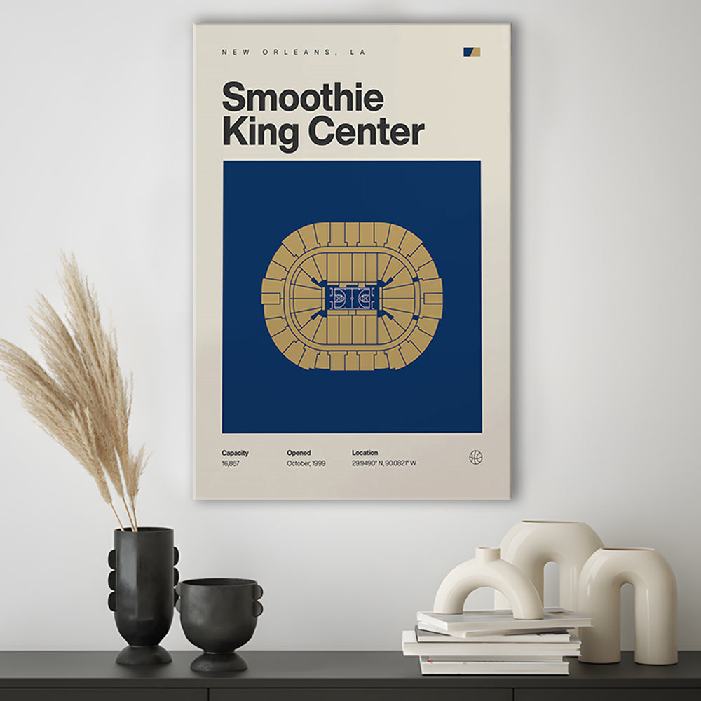 New Orleans Pelicans Stadium Print, Smoothie King Center Print, Fan Gifts, Sport Art, Canvas Print Wall Art
