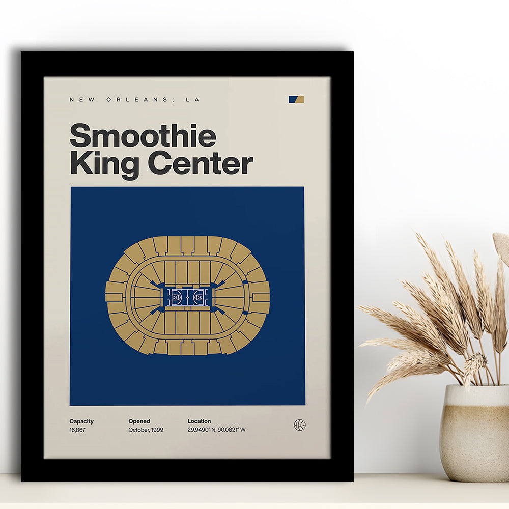 New Orleans Pelicans Stadium Print, Smoothie King Center Print, Gifts for him, Sport Art, Framed Art Print Wall Decor