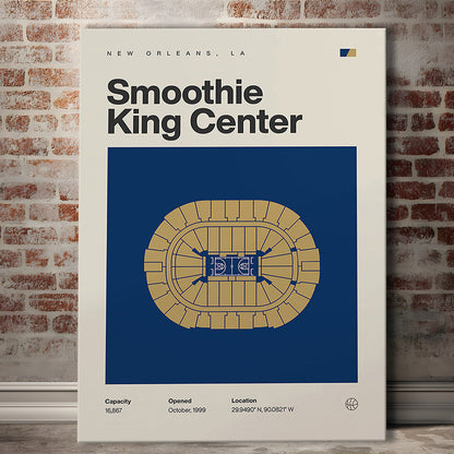 New Orleans Pelicans Stadium Print, Smoothie King Center Print, Fan Gifts, Sport Art, Canvas Print Wall Art