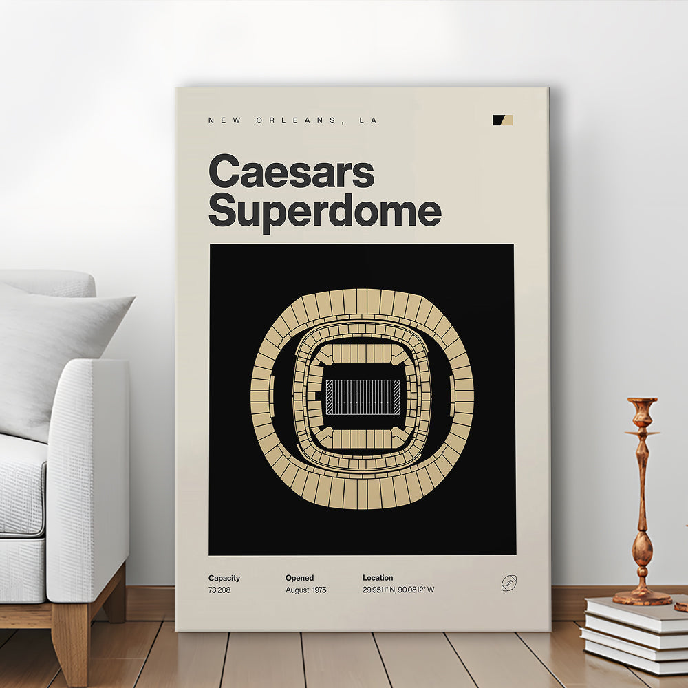 New Orleans Saints Stadium Print, Caesars Superdome Stadium Print, Fan Gifts, Sport Art, Canvas Print Wall Art