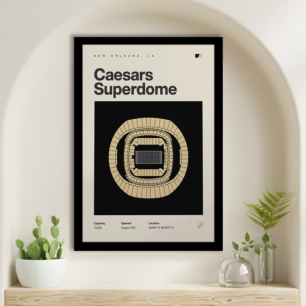 New Orleans Saints Stadium Print, Caesars Superdome Stadium Print, Gifts for him, Sport Art, Framed Art Print Wall Decor