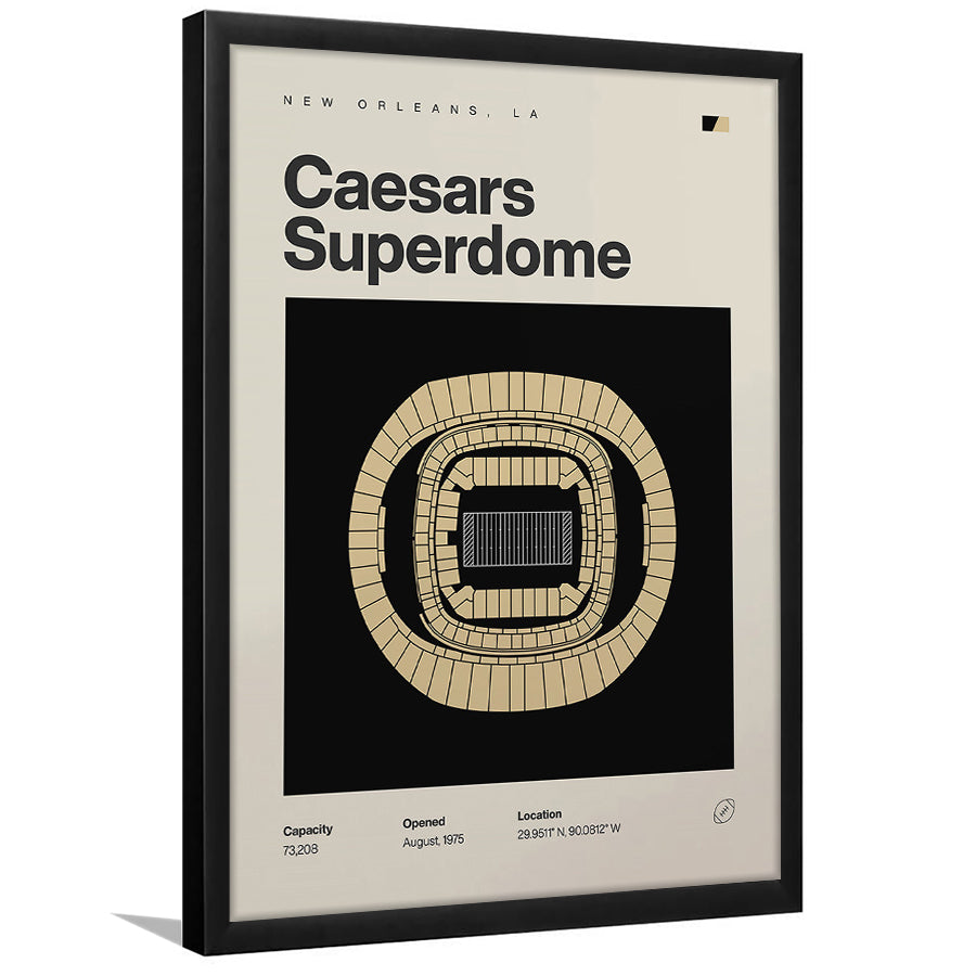 New Orleans Saints Stadium Print, Caesars Superdome Stadium Print, Gifts for him, Sport Art, Framed Art Print Wall Decor