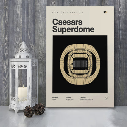 New Orleans Saints Stadium Print, Caesars Superdome Stadium Print, Fan Gifts, Sport Art, Canvas Print Wall Art