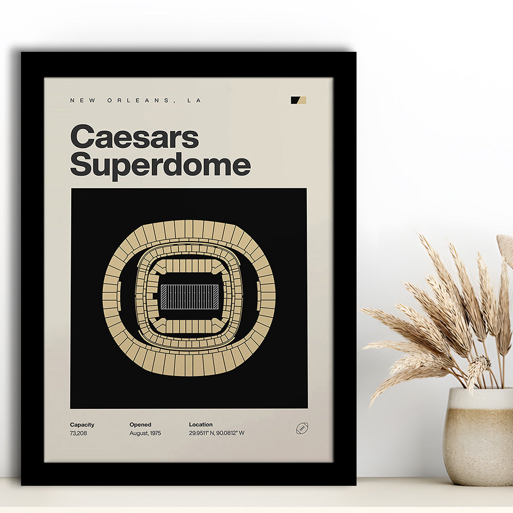 New Orleans Saints Stadium Print, Caesars Superdome Stadium Print, Gifts for him, Sport Art, Framed Art Print Wall Decor