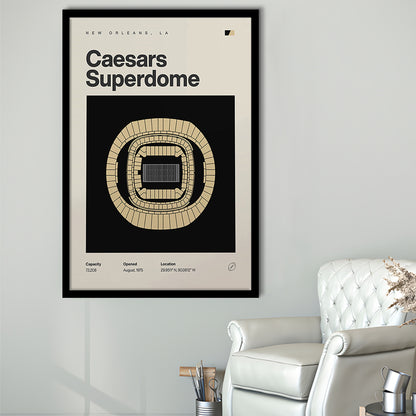 New Orleans Saints Stadium Print, Caesars Superdome Stadium Print, Gifts for him, Sport Art, Framed Art Print Wall Decor