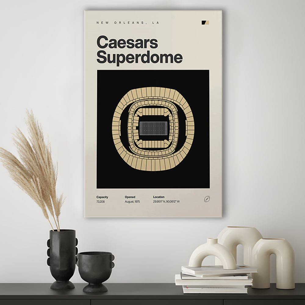 New Orleans Saints Stadium Print, Caesars Superdome Stadium Print, Fan Gifts, Sport Art, Canvas Print Wall Art