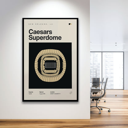 New Orleans Saints Stadium Print, Caesars Superdome Stadium Print, Gifts for him, Sport Art, Framed Art Print Wall Decor