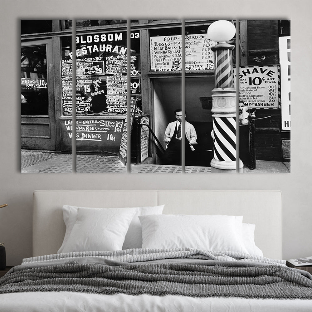 New York City Print Black and White Art, 5 Pieces Large Canvas Print
