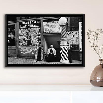 New York City Print Black and White Art, Floating Framed Canvas Print