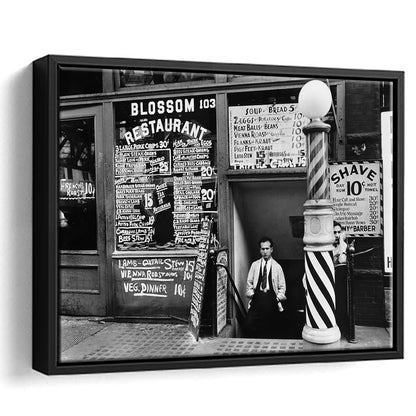 New York City Print Black and White Art, Floating Framed Canvas Print