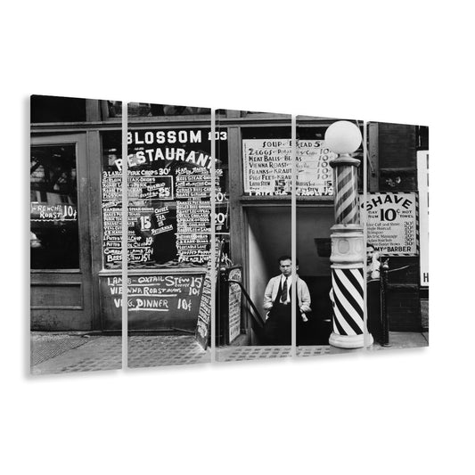 New York City Print Black and White Art, 5 Pieces Large Canvas Print