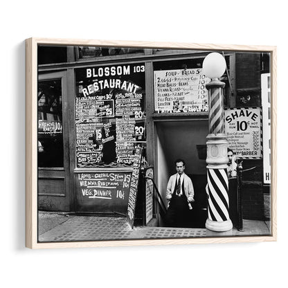 New York City Print Black and White Art, Floating Framed Canvas Print