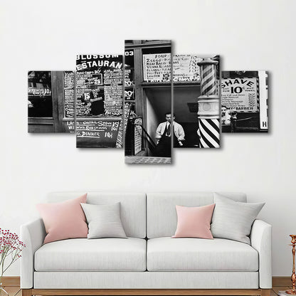 New York City Print Black and White Art, Mixed 5 Pieces Canvas Print