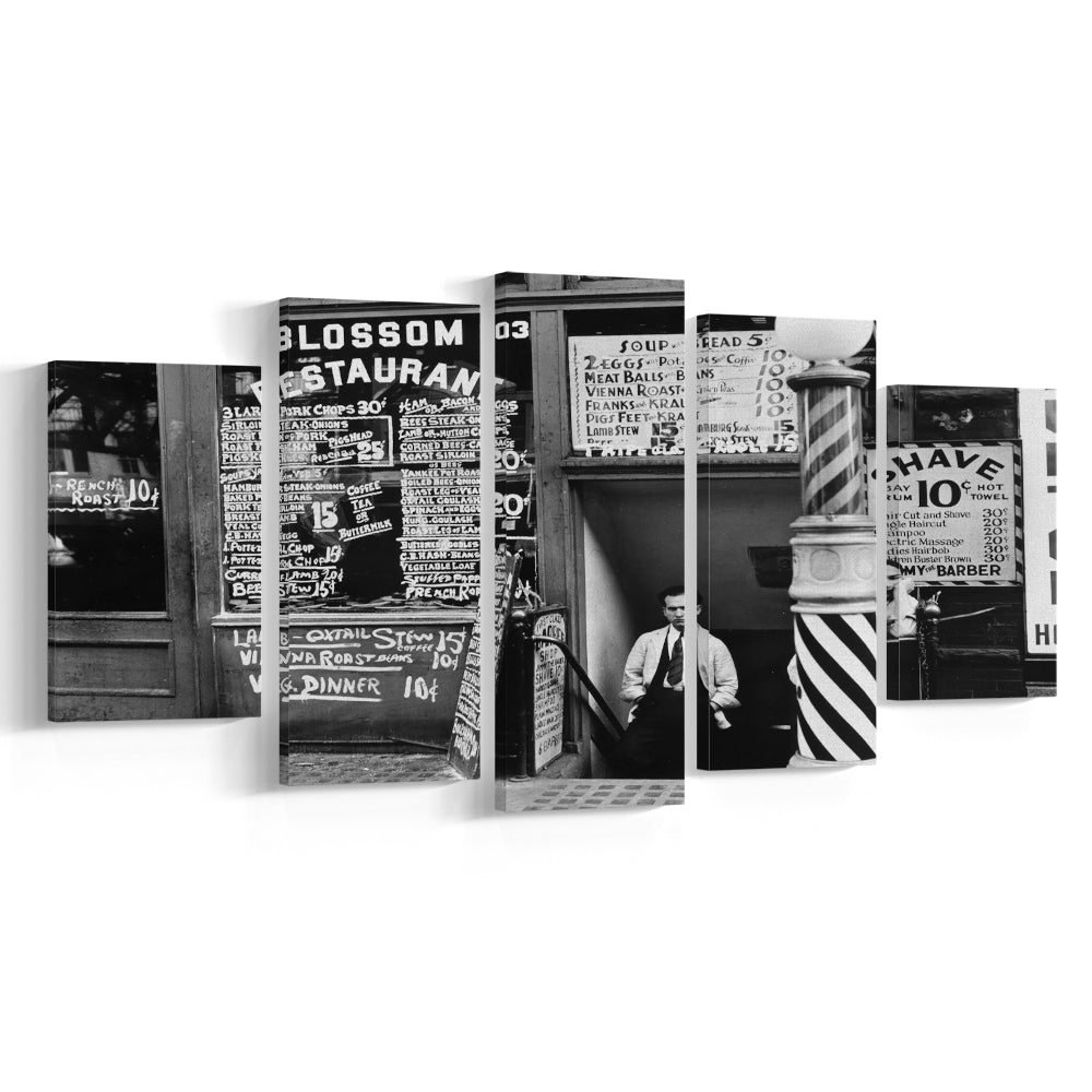 New York City Print Black and White Art, Mixed 5 Pieces Canvas Print