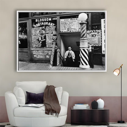 New York City Print Black and White Art, Floating Framed Canvas Print