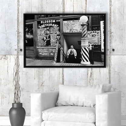 New York City Print Black and White Art, Floating Framed Canvas Print