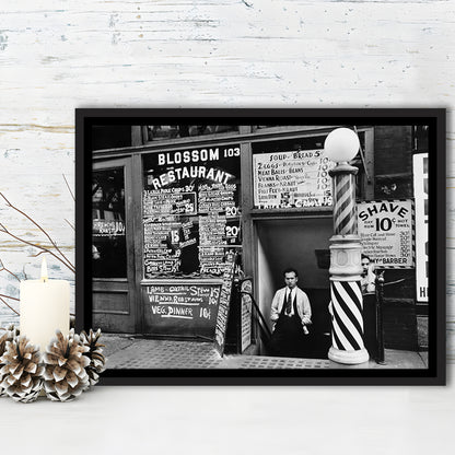New York City Print Black and White Art, Floating Framed Canvas Print