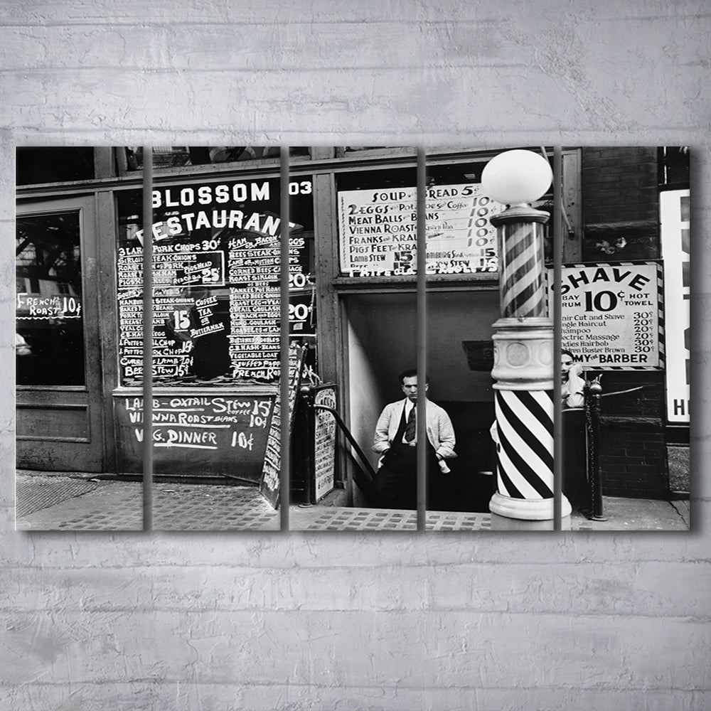 New York City Print Black and White Art, 5 Pieces Large Canvas Print