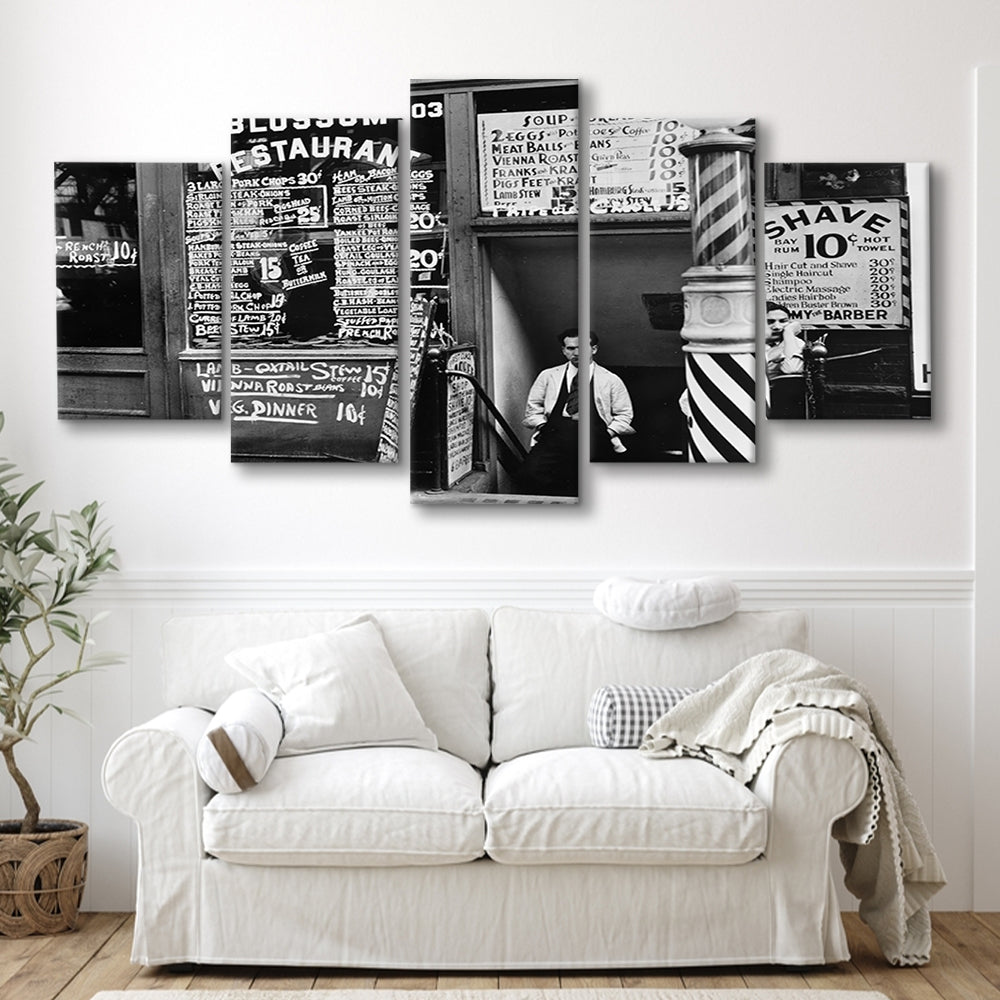 New York City Print Black and White Art, Mixed 5 Pieces Canvas Print