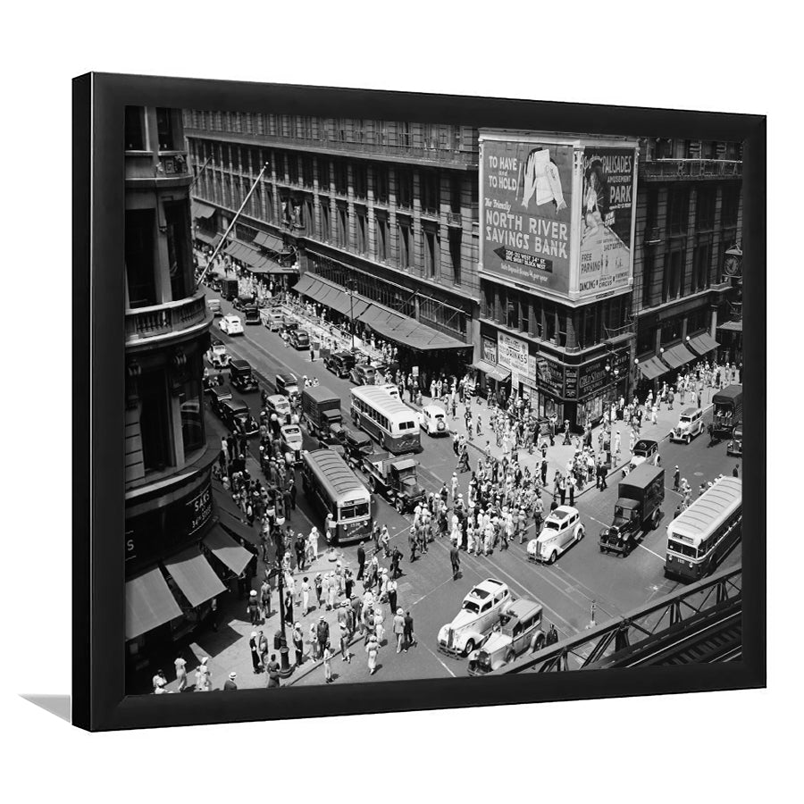 New York City Street View Black and White Art Architecture Print, Framed Art Print Wall Decor