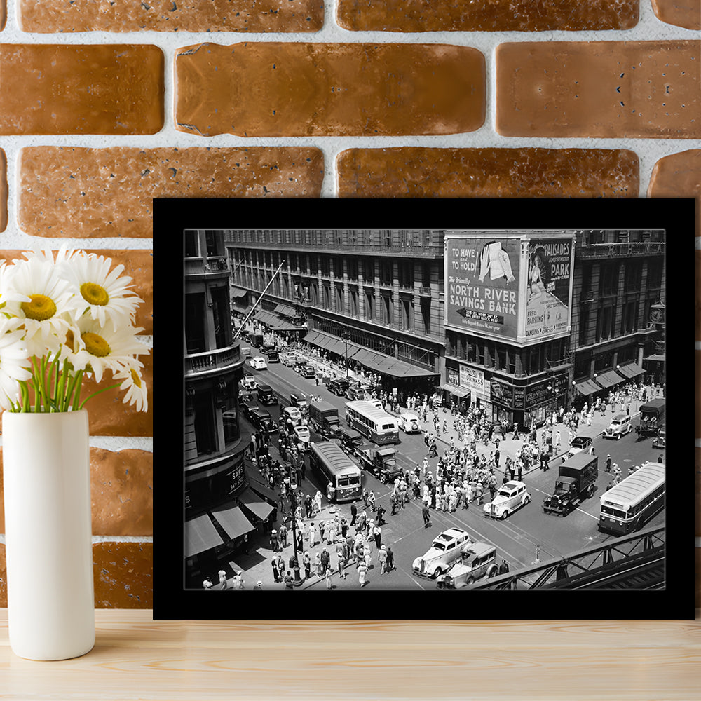 New York City Street View Black and White Art Architecture Print, Framed Art Print Wall Decor