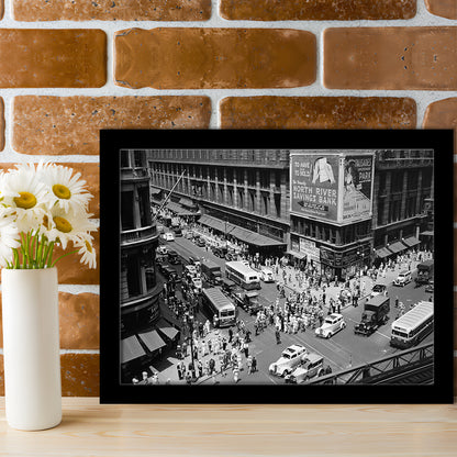 New York City Street View Black and White Art Architecture Print, Framed Art Print Wall Decor