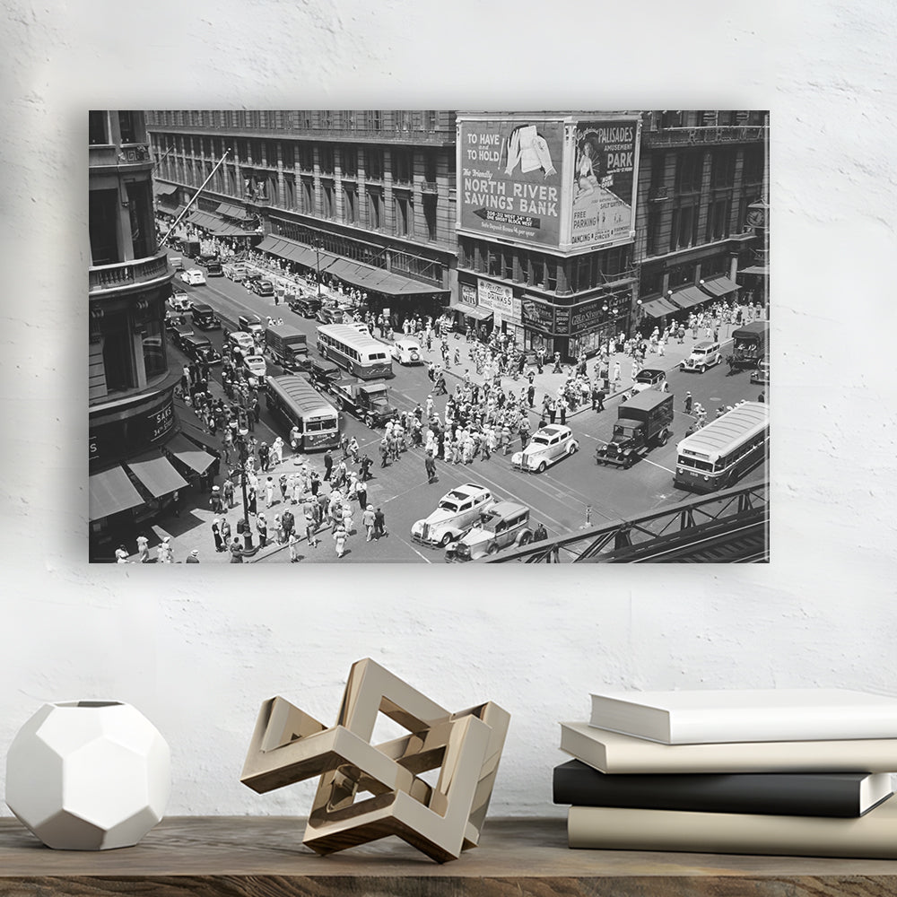 New York City Street View Black and White Art Architecture Print, Canvas Print Wall Art Decor