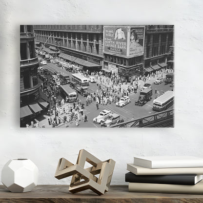 New York City Street View Black and White Art Architecture Print, Canvas Print Wall Art Decor