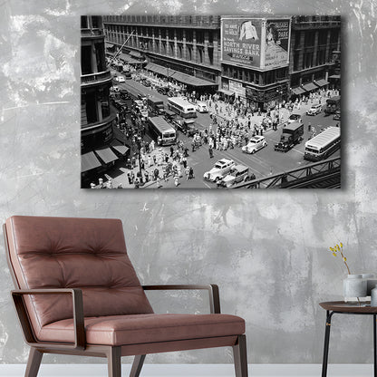 New York City Street View Black and White Art Architecture Print, Canvas Print Wall Art Decor