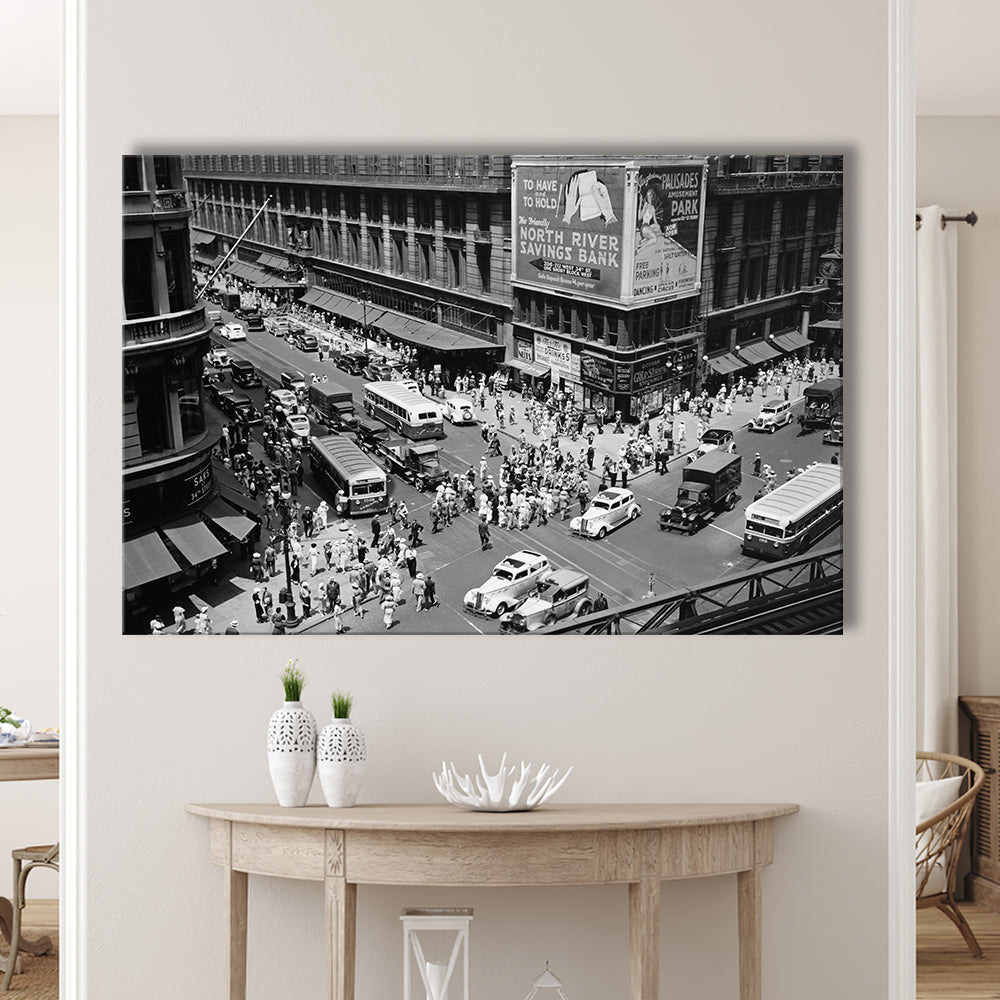 New York City Street View Black and White Art Architecture Print, Canvas Print Wall Art Decor