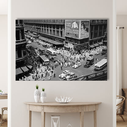 New York City Street View Black and White Art Architecture Print, Canvas Print Wall Art Decor