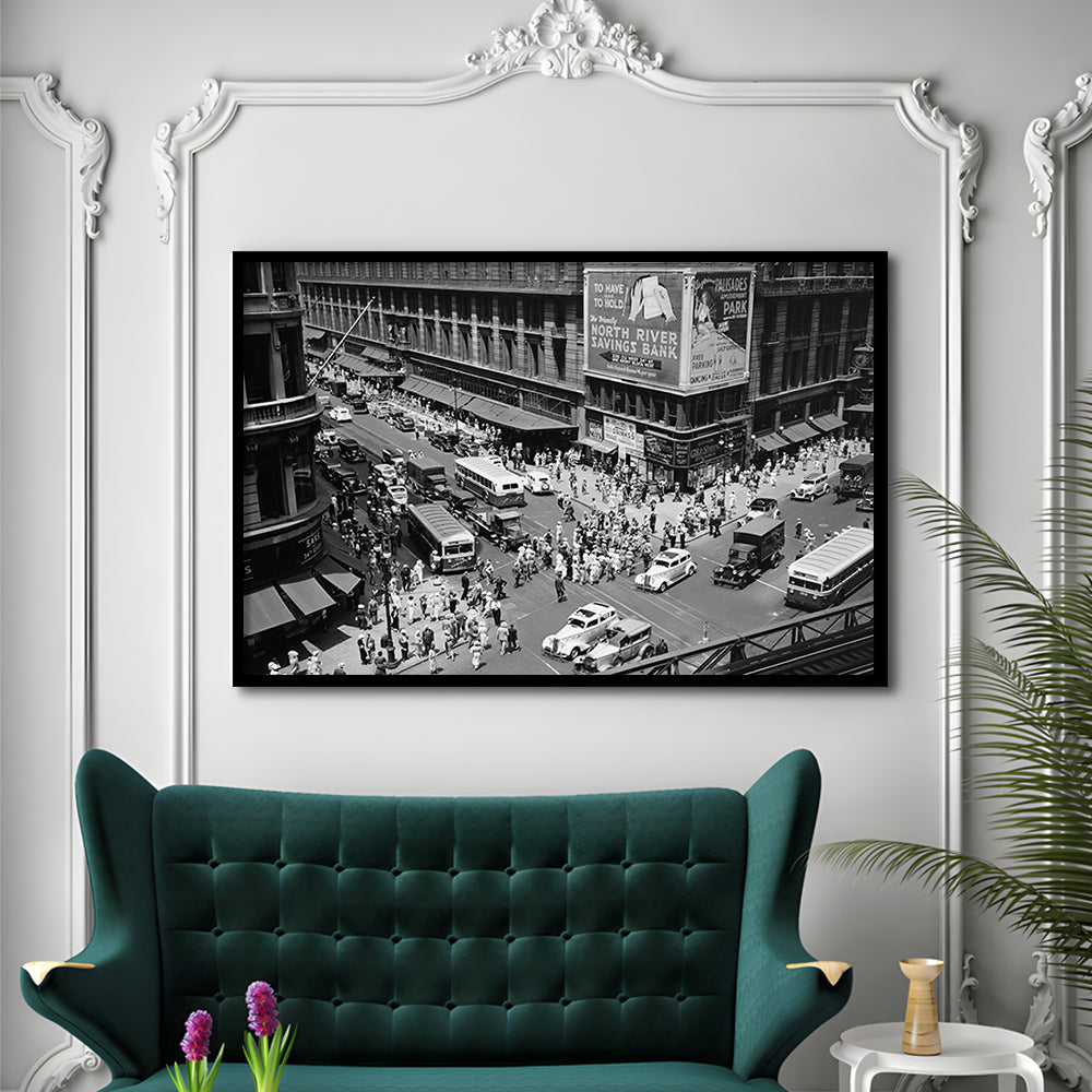 New York City Street View Black and White Art Architecture Print, Framed Art Print Wall Decor