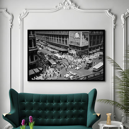 New York City Street View Black and White Art Architecture Print, Framed Art Print Wall Decor