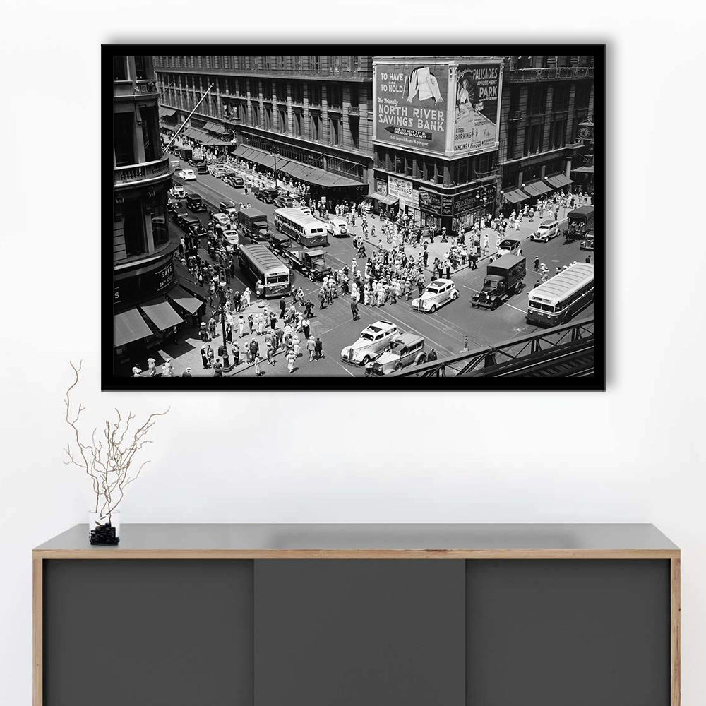 New York City Street View Black and White Art Architecture Print, Framed Art Print Wall Decor