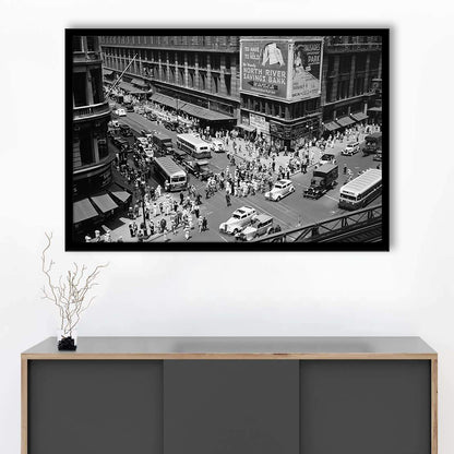 New York City Street View Black and White Art Architecture Print, Framed Art Print Wall Decor