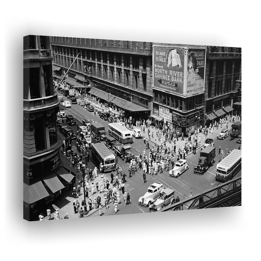 New York City Street View Black and White Art Architecture Print, Canvas Print Wall Art Decor