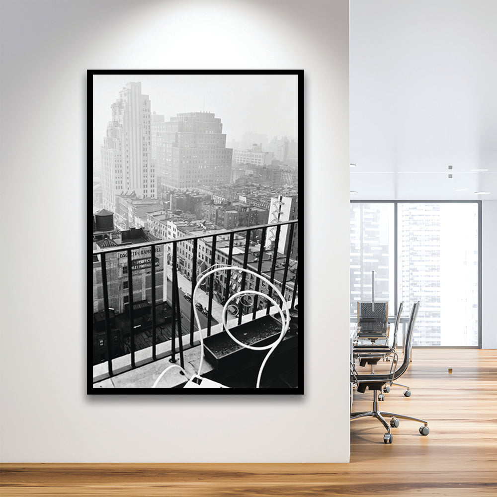New York City View Black and White Art Architecture Print, Framed Art Print Wall Decor
