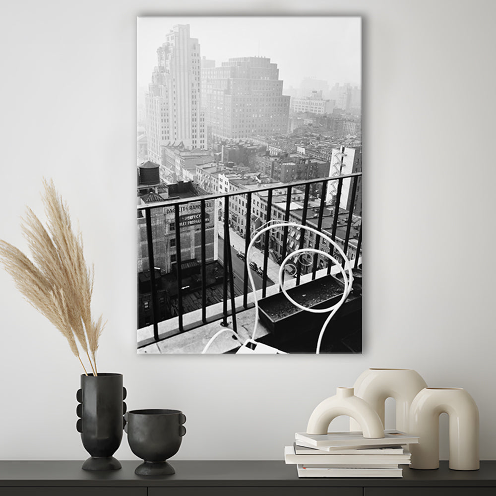New York City View Black and White Art Architecture Print, Canvas Print Wall Art