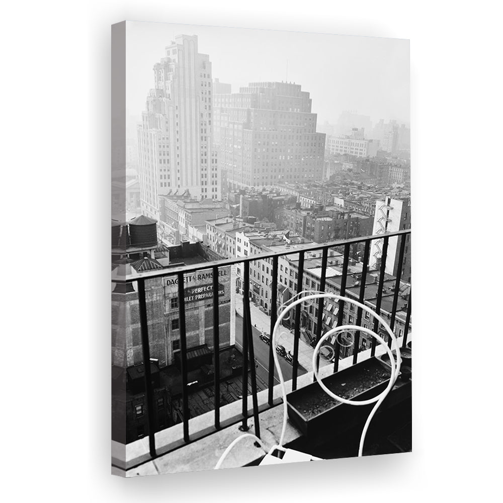 New York City View Black and White Art Architecture Print, Canvas Print Wall Art
